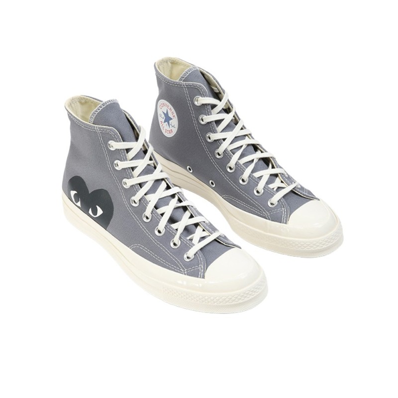 converse x comme des garçons play chuck taylor high grey vue de la paire