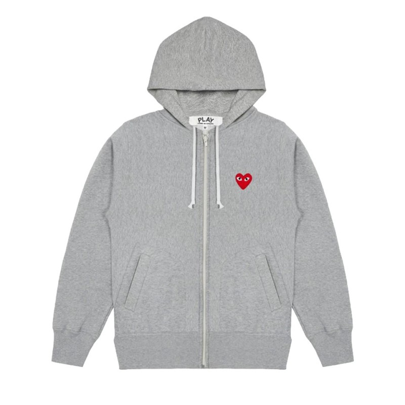 T168 sweat zip de couleur gris comlmle des garcons play vue de face