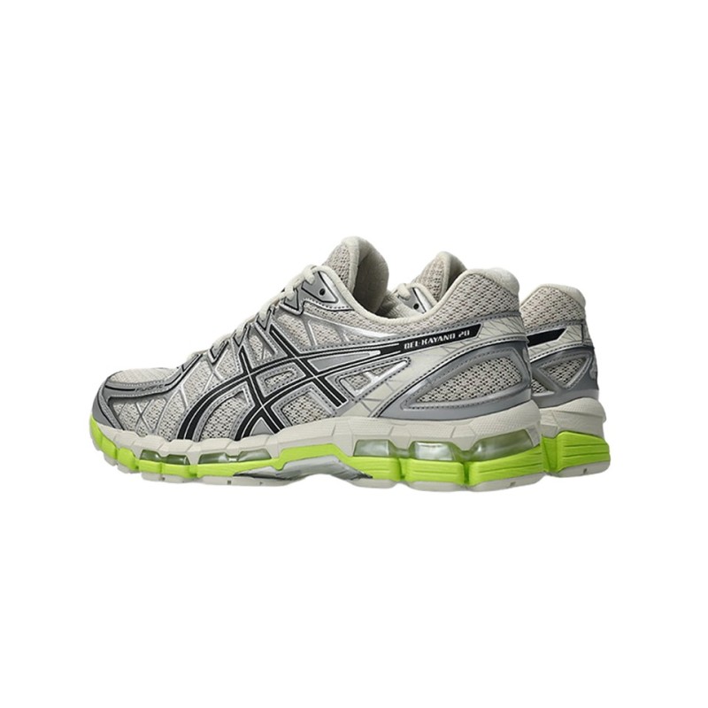asics gel kayano 20 smoke grey black vue de la paire coté gauche