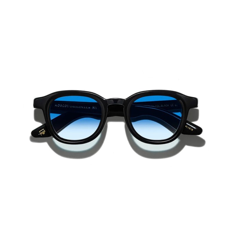 lunettes de soleil moscot modele davhen black broadway blue fade lenses