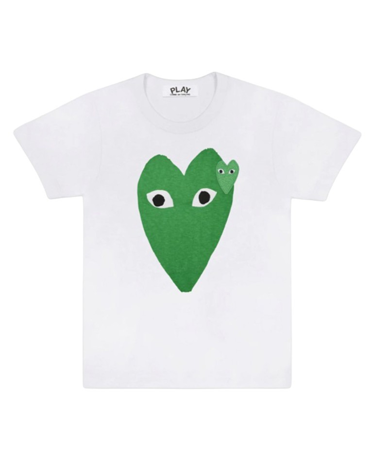 T060 TSHIRT WHITE GREEN HEART