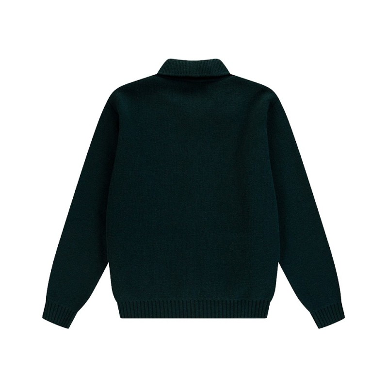 arte cable knit zip green cardigan vue de dos