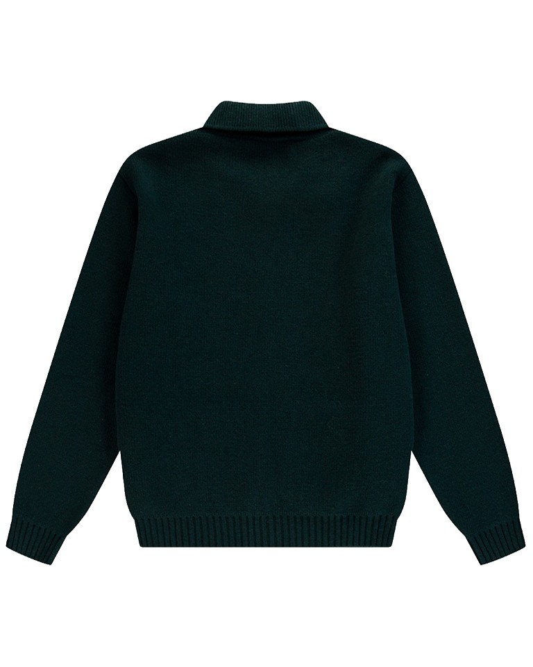 CABLE KNIT ZIP CARDIGAN GREEN