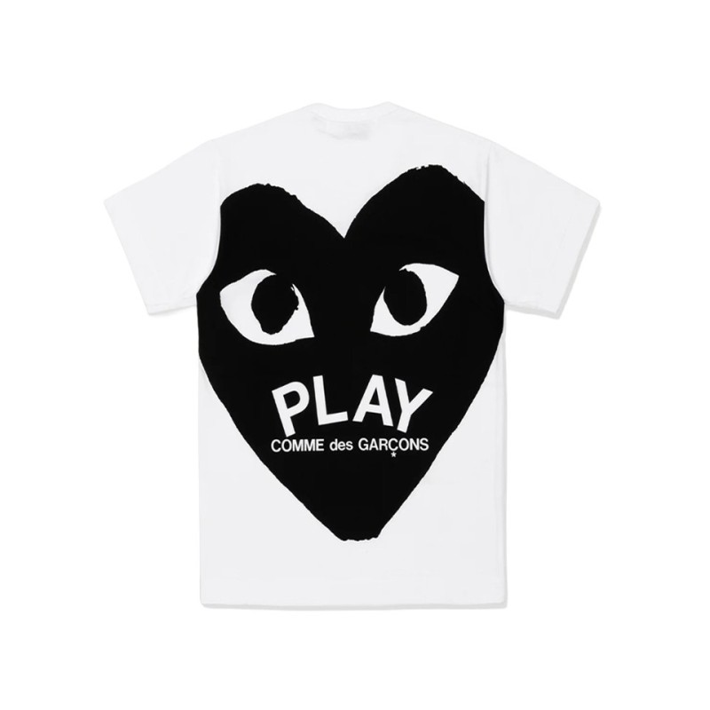comme des garçons play thsirt t353 white vue de dos