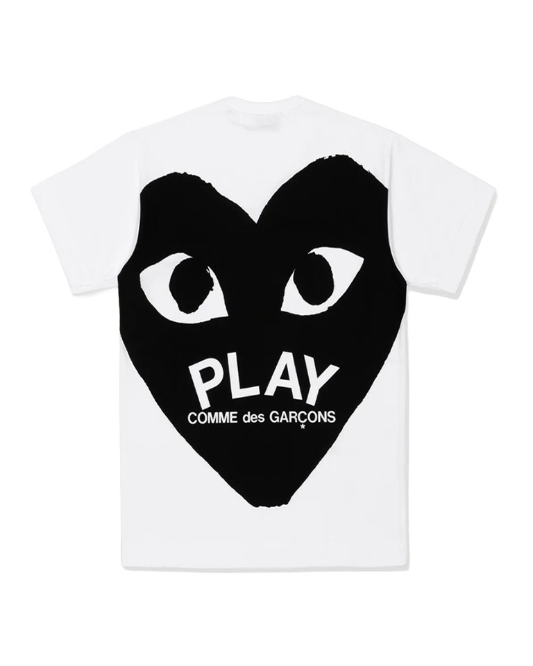 T353 TSHIRT CDG PLAY WHITE LOGO PRINT