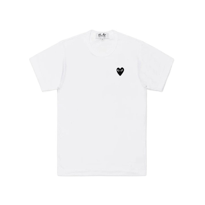 comme des garçons play thsirt t353 white vue de face