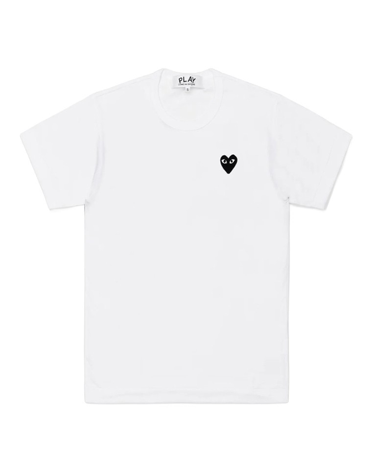 T353 TSHIRT CDG PLAY WHITE LOGO PRINT