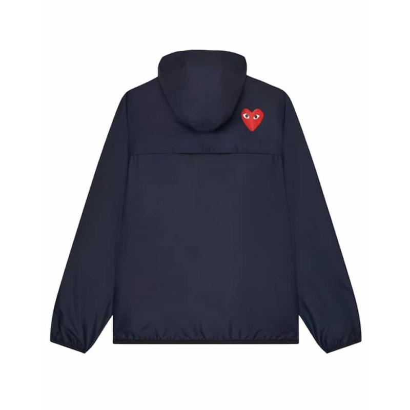 comme des garçons x kway jacket couleur navy vue de dos