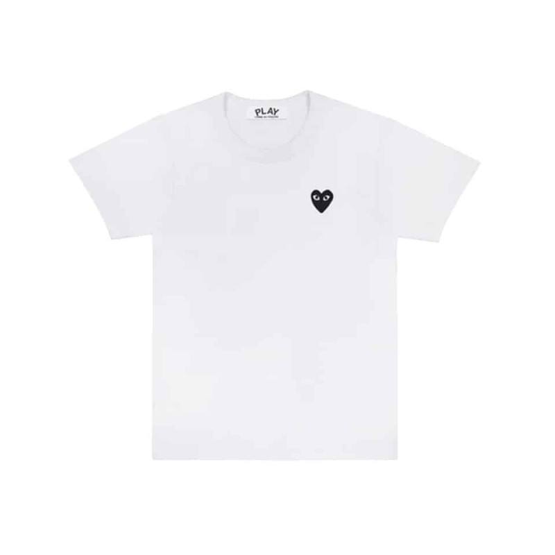 T064 TSHIRT MC WHITE BLK HEART