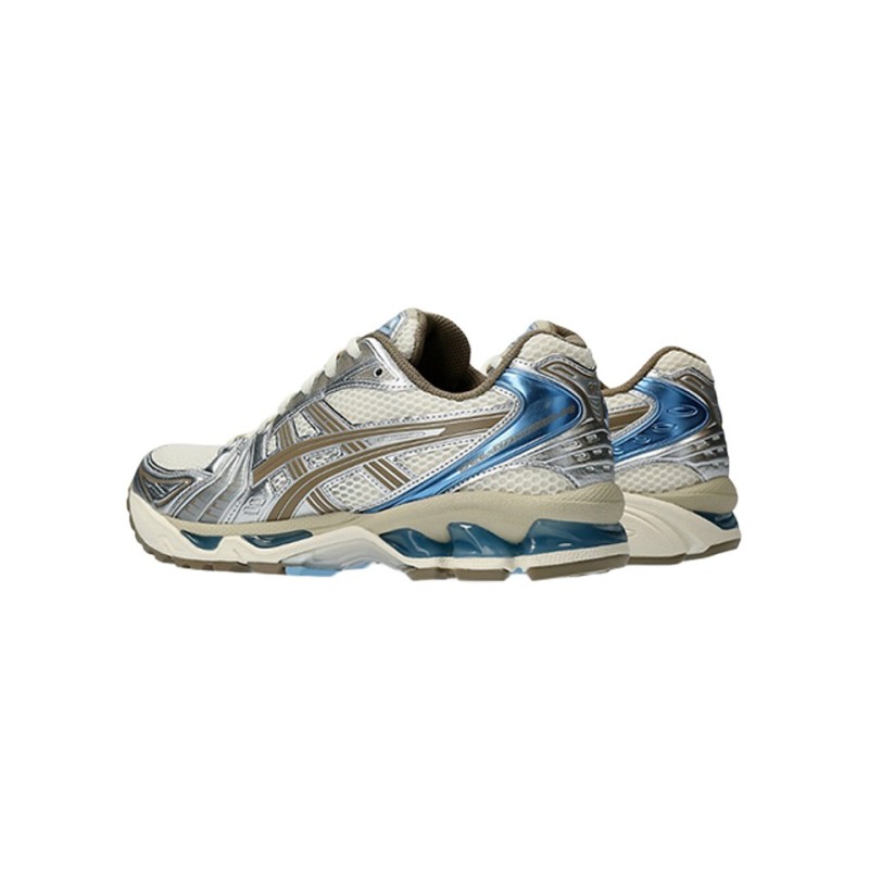 gel kayano 14 couleur cream pepper vue de la paire du coté gauche